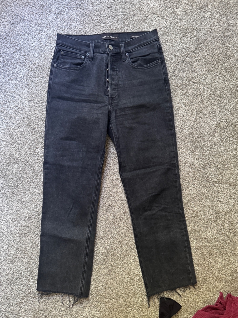 Denim Forum the Arlo High Rise Straight Jean in Black